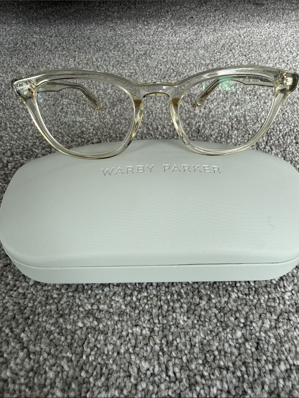 Warby Parker Anders Crystal Frame Round Optical Glasses